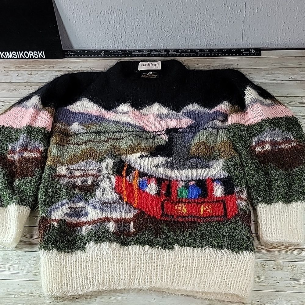 Vintage Nordstrom Selina Knitwear Handknit Mohair Sweater Medium Cottagecore Med